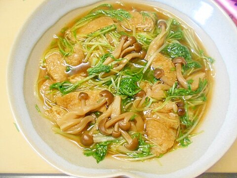 簡単水菜・しめじ・油揚げの煮びたし